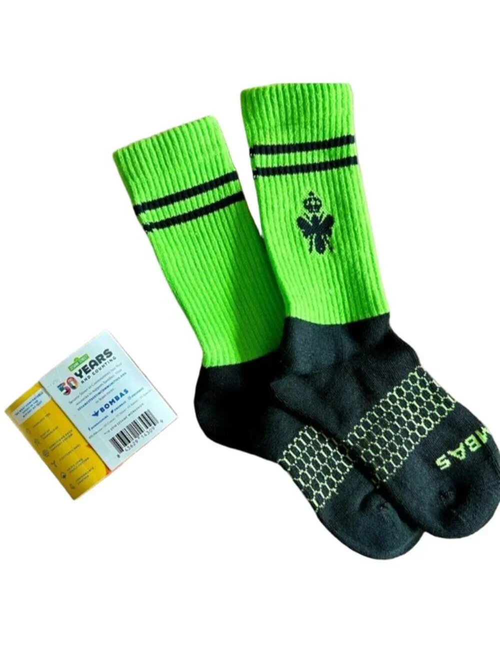 Bombas Sesame Street Oscar the Grouch Athletic Crew Socks - Small